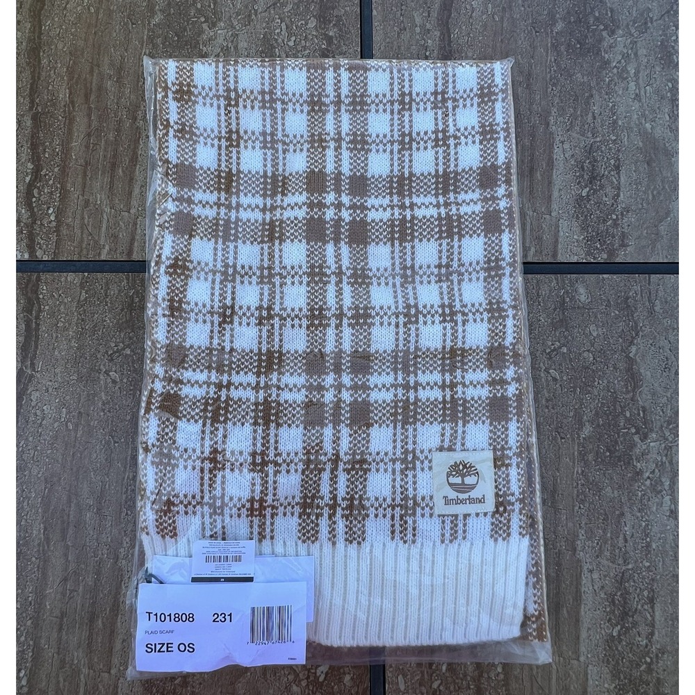 Timberland Scarf Buffalo‎ Plaid Beige FabFitFun 2023 NIP